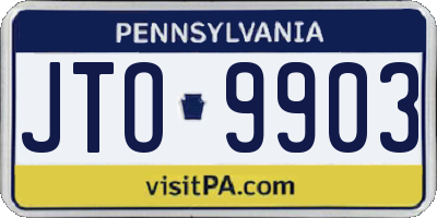 PA license plate JTO9903