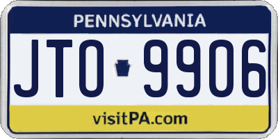 PA license plate JTO9906