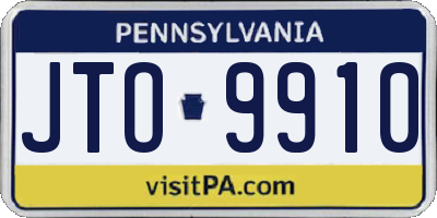 PA license plate JTO9910