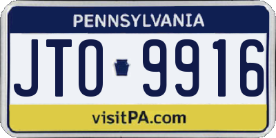 PA license plate JTO9916