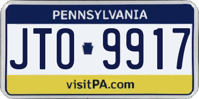 PA license plate JTO9917