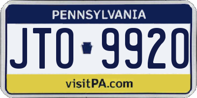 PA license plate JTO9920