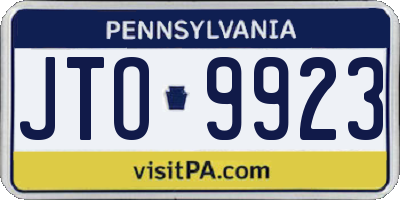 PA license plate JTO9923