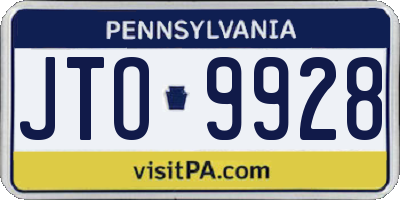 PA license plate JTO9928