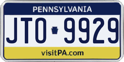 PA license plate JTO9929