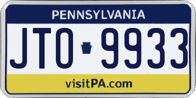 PA license plate JTO9933