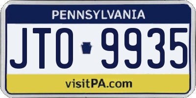 PA license plate JTO9935