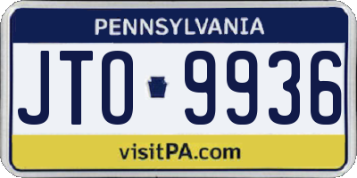 PA license plate JTO9936
