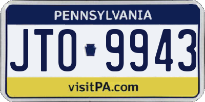 PA license plate JTO9943