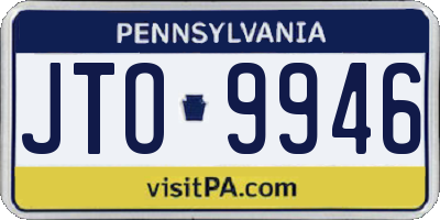 PA license plate JTO9946