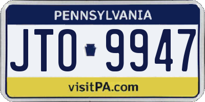 PA license plate JTO9947