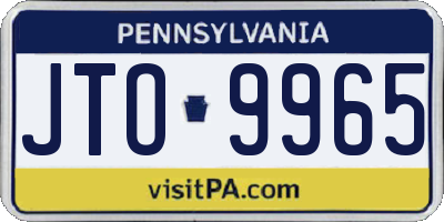 PA license plate JTO9965