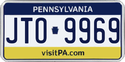 PA license plate JTO9969