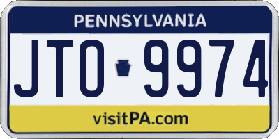 PA license plate JTO9974