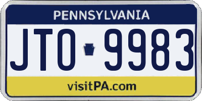 PA license plate JTO9983