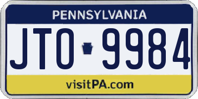PA license plate JTO9984
