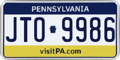 PA license plate JTO9986