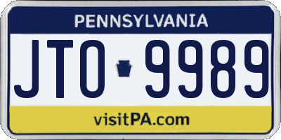 PA license plate JTO9989