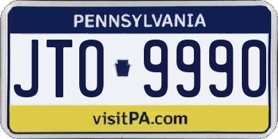 PA license plate JTO9990