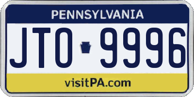 PA license plate JTO9996