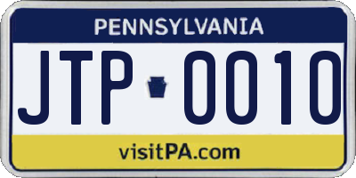PA license plate JTP0010