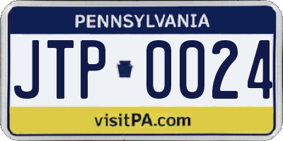 PA license plate JTP0024