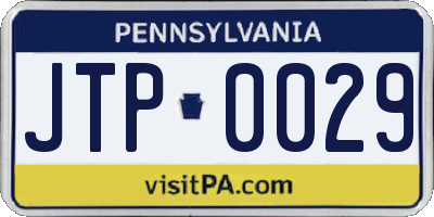 PA license plate JTP0029