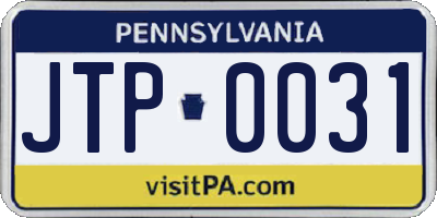 PA license plate JTP0031