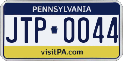PA license plate JTP0044