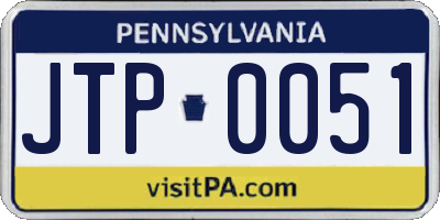 PA license plate JTP0051