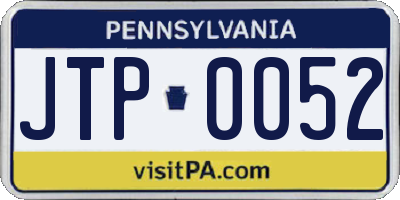 PA license plate JTP0052