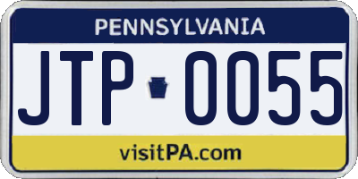 PA license plate JTP0055