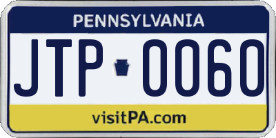PA license plate JTP0060
