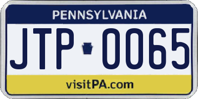 PA license plate JTP0065