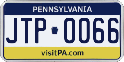 PA license plate JTP0066