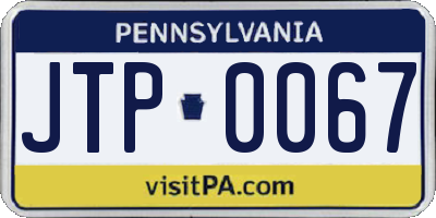PA license plate JTP0067