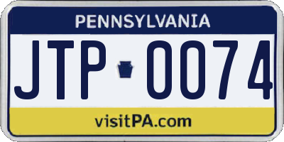 PA license plate JTP0074