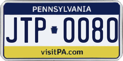 PA license plate JTP0080