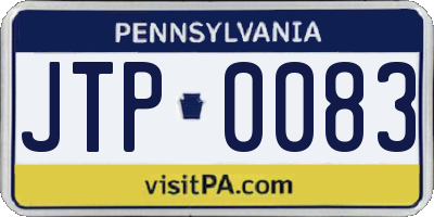 PA license plate JTP0083