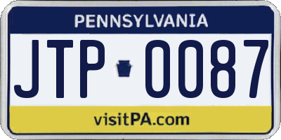 PA license plate JTP0087