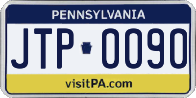 PA license plate JTP0090