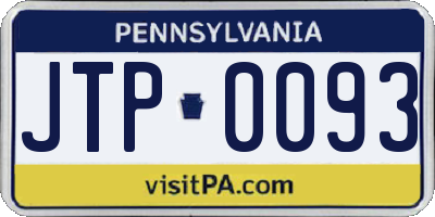 PA license plate JTP0093