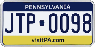 PA license plate JTP0098