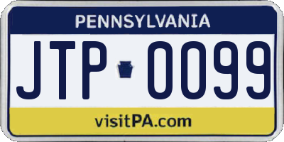 PA license plate JTP0099