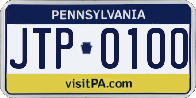PA license plate JTP0100