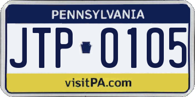PA license plate JTP0105