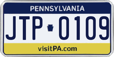 PA license plate JTP0109