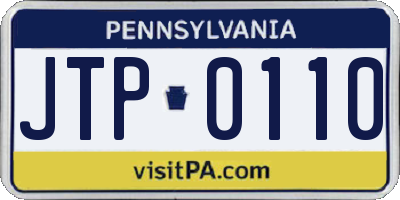 PA license plate JTP0110