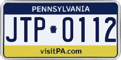 PA license plate JTP0112