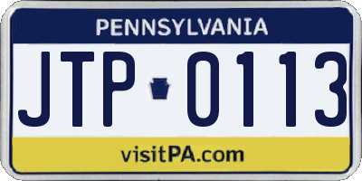 PA license plate JTP0113